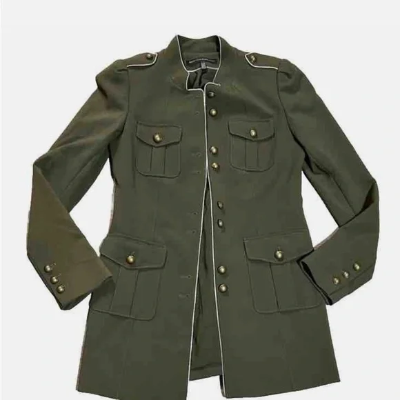 White House Black Market Olive Military Jacket - Picture 4 of 8